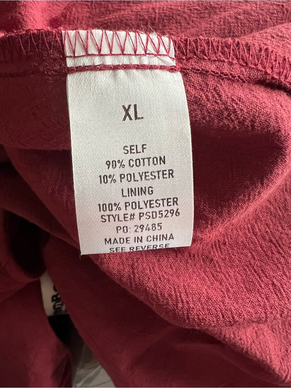 Polagram Deep Wine Red Dress with Puff Sleeve Detail XL NWT cotton blend - Picture 5 of 6